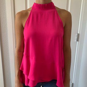 High Neck, Hot Pink Impeccable Pig Tank Top/Blouse